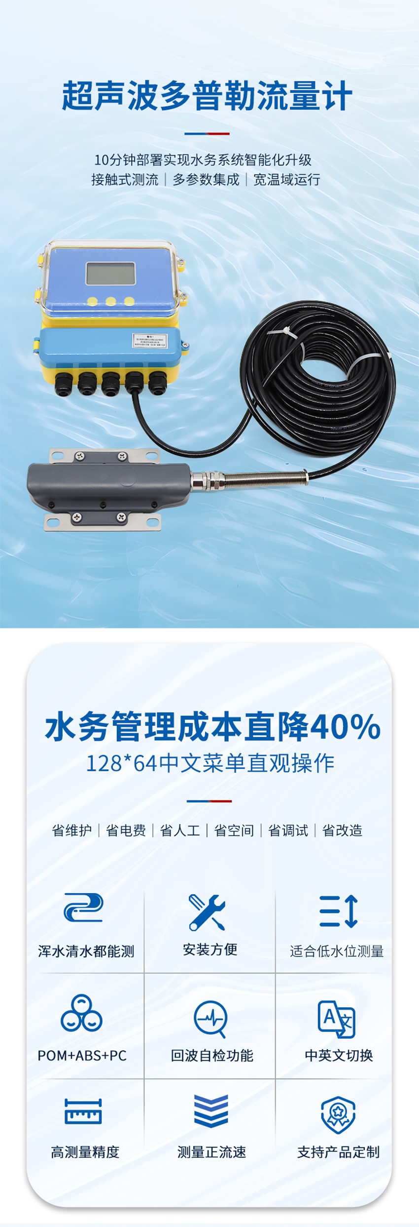 超聲波多普勒流量計(黃色外殼主機-使用小型1只眼睛流速儀0°發(fā)射角).詳情頁_01.jpg